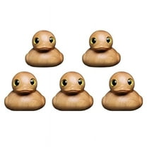 5PCS Handmade Wooden Rubber Duck Mini Wooden Rubber Duck Figurine Good Luck Wooden Hand Carved Wooden Duck Statue