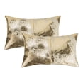 thumbnail image 4 of 2-Pack TORINO Scotland Cowhide Pillows NATURAL & GOLD 12"x20"x5", 4 of 5