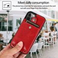thumbnail image 5 of Wallet Crossbody for iPhone 14 Pro 6.1" 2022 Case with Lanyard Strap, Allytech PU Leather Protective Handbag Card Holder Kickstand Detachable Shoulder Strap Cover Women Men, Red, 5 of 8