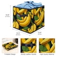thumbnail image 3 of FeBohao Storage Bins Boxes Oxford Leather Handle Cube Foldable Sock Closet Portable Vintage Sweater Farmhouse Girl Boy Laundry Totes Replacement Versatile Organizer Basket Bananas, 3 of 6