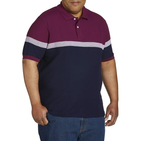 - Men's Yarn Dye Pique Striped Polo, up to size 7XL