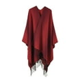 thumbnail image 1 of Women Soild Color Blocking Autumn Spring Winter Windproof Warm Fashion Cloak Shawl Cardigan Shawl, 1 of 3