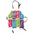 thumbnail image 1 of Going Away Party Apron Colorful Vibrant Blocks with Letters Saying Good Luck Modern Artwork Print, Unisex Kitchen Bib Apron with Adjustable Neck for Cooking Baking Gardening, Multicolor, by Ambesonne, 1 of 3