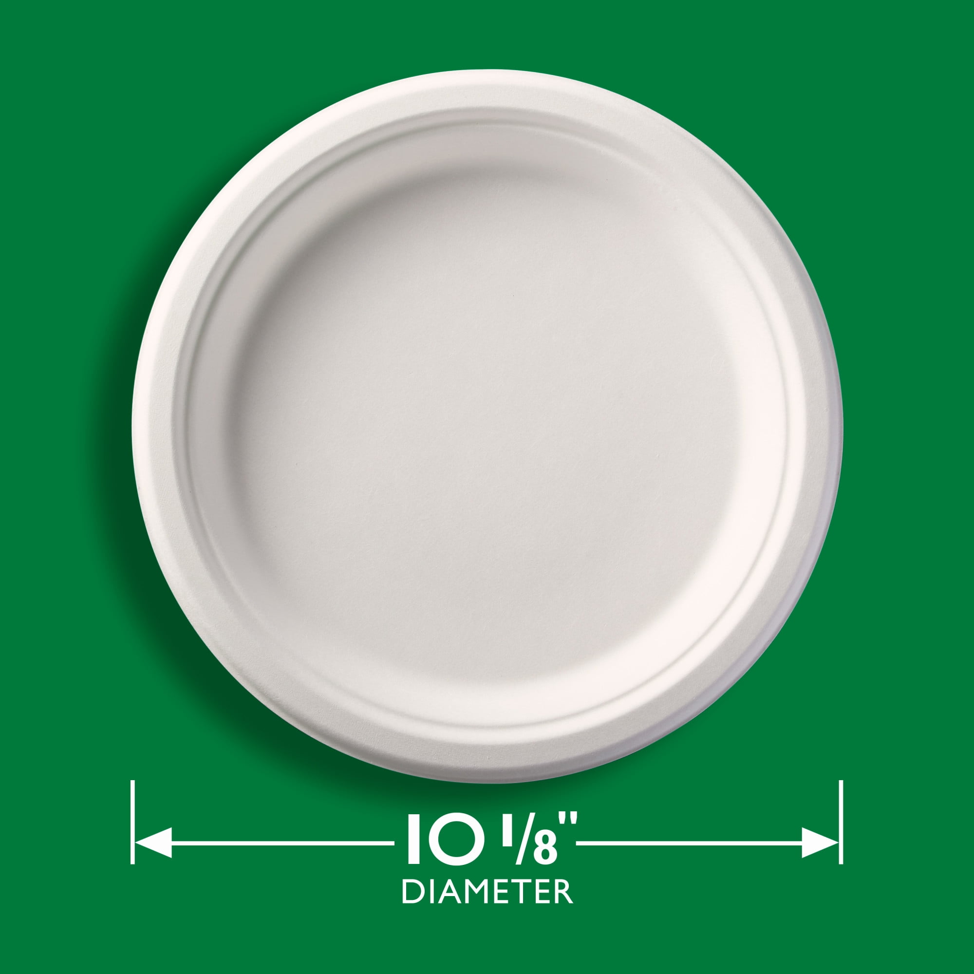 Hefty ECOSAVE Compostable Paper Plates, 10-1/8 Inch, 16 Count