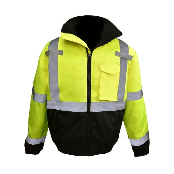 Hi-Viz Safety Bomber Jacket | Yellow | Rated Class 3 | Quilted | Weatherproof
