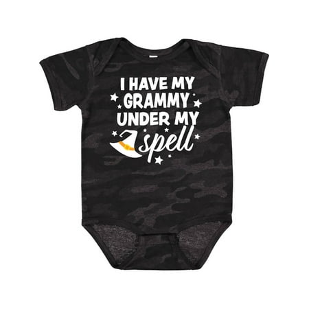 

Inktastic I Have My Grammy Under My Spell with Cute Witch Hat Gift Baby Boy or Baby Girl Bodysuit