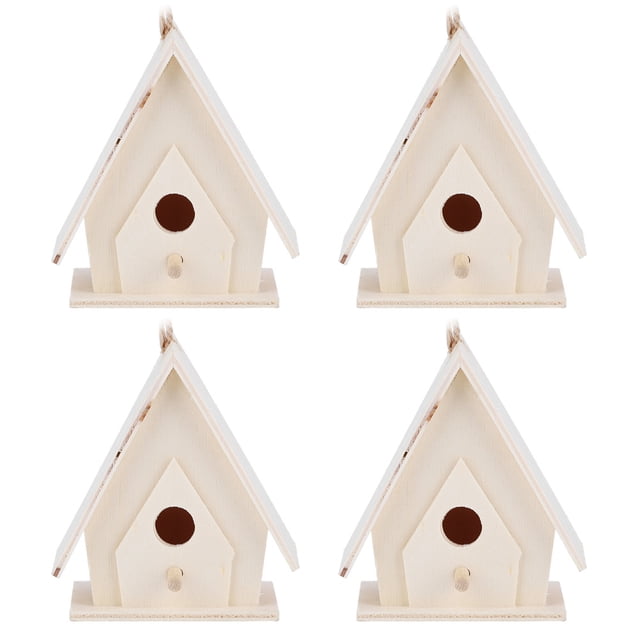 Casa de Pájaros de Madera YLSHRF 4 Piezas Suministros Para Loros Golondrinas Otros Animales Salvajes