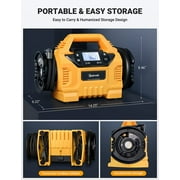 Tire Inflator 160 PSI, Cordless Air Compressor Multi Power Supply, Air Pump for Tires, Portable