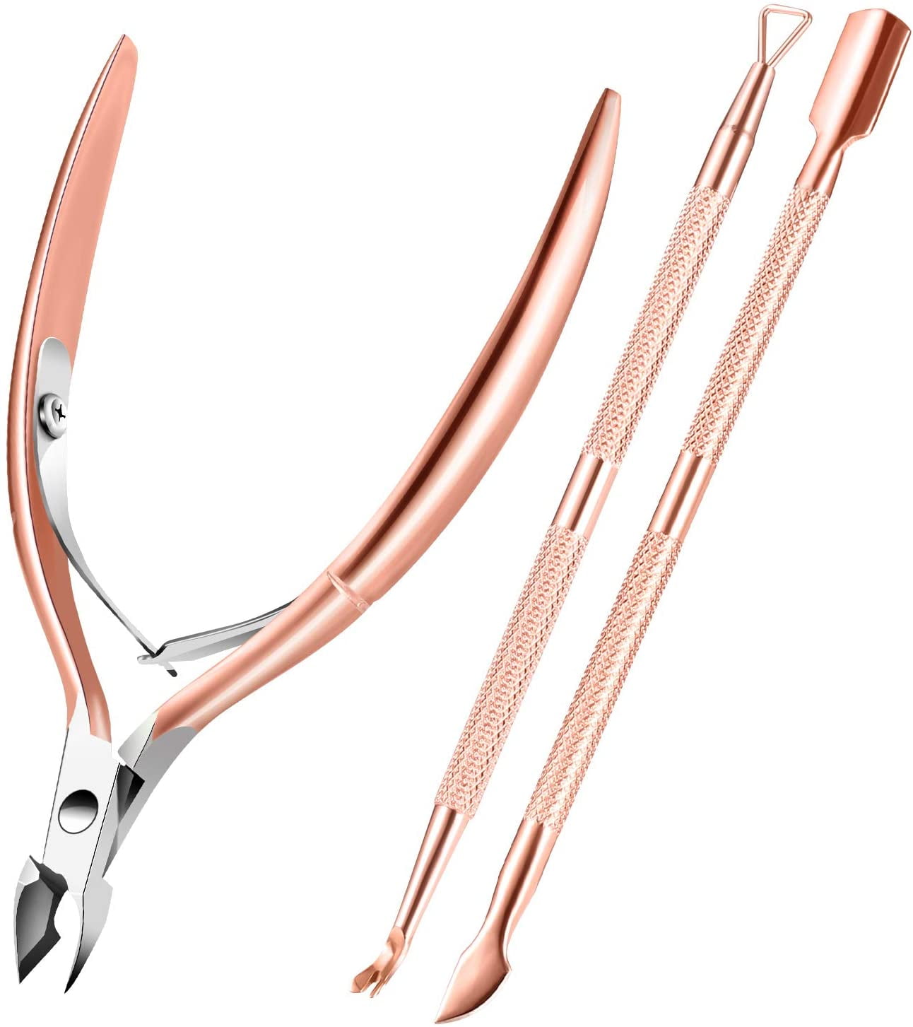 Cuticle Nipper ,with Cuticle Pusher Stainless Steel Cuticle Remover and Cutter Beauty Tool, for