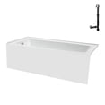 thumbnail image 4 of Streamline NAL-5520-CH 66 in. x 32 in. Acrylic Left-Hand Drain Alcove Bathtub in Glossy White With External Drain in Polished Chrome, 4 of 10