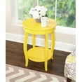 thumbnail image 2 of Linon Wren 18.5" Round Accent End Table with Shelf in Bright Yellow Painted Wood, 2 of 6