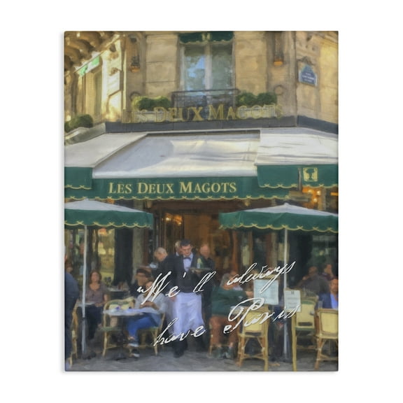 Stupell Industries Always Have Paris Bistro Buildings & Architecture Painting Wrapped Canvas Art Print Wall Art, 16 x 20