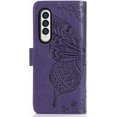 thumbnail image 2 of Wallet Case for Samsung Galaxy Z Fold 4 5G, 3D Butterfly Flower PU Leather with Credit Card Slots Holder Magnetic Closure Folio Phone Cover for Samsung Galaxy Z Fold 4 Rhinestone Deep Purple, 2 of 14