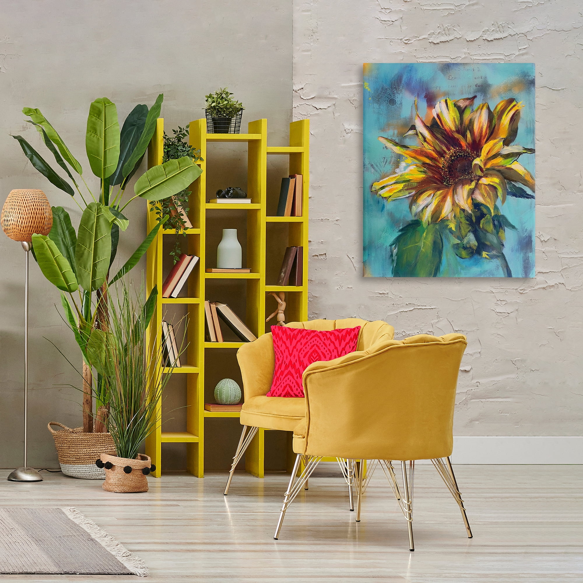Stupell Industries Finding Spring Sunflower Plants & Flowers Painting Wrapped Canvas Art Print Wall Art, 30 x 40