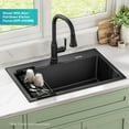 thumbnail image 3 of KRAUS Quarza 31” Drop-In / Undermount Single Bowl Granite Kitchen Sink in Black Onyx, 3 of 8