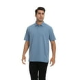 thumbnail image 4 of Zfeel Breathable Polyester Polo for Men, Short Sleeve Collared Classic Polo Shirt, Steel Blue, 3XL, 4 of 6