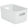 thumbnail image 2 of Superio Small Ribbed Plastic Storage Basket Organizer (6 Pack), 5 Liter Stackable Classic Closet Storage Bin for Shelf, Desk, Pantry- Store Toys, Clothes, Cosmetics, Stationary – White Smoke, 2 of 7
