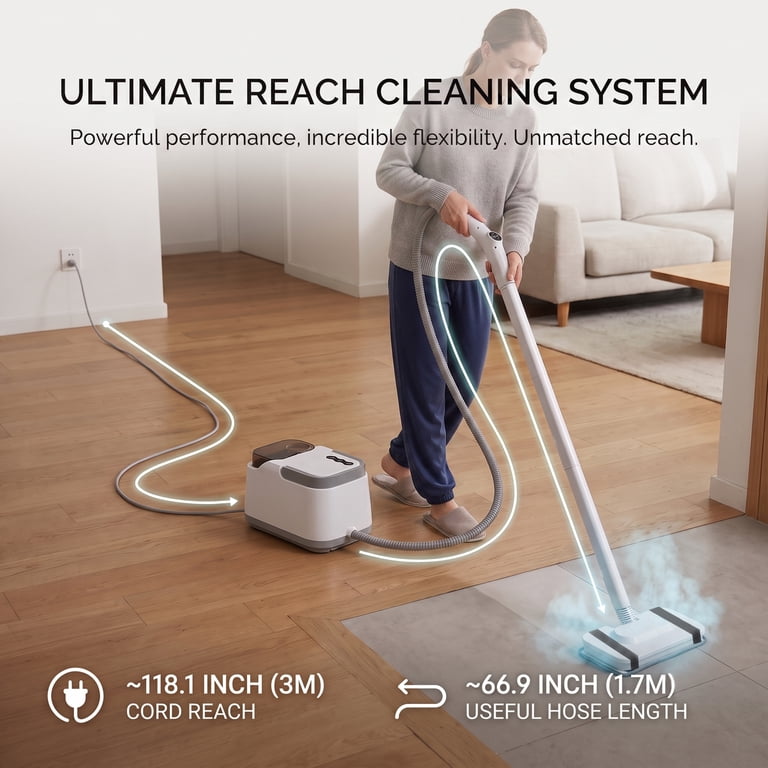 EZBY High Pressure Steam Cleaner, 2500W Handheld Steamer, 130°C