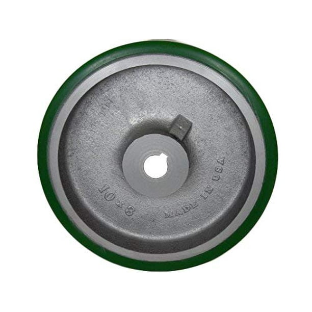 CasterHQ 10" X 3" Polyurethane ON Steel KEYED Drive Wheel 30MM BORE