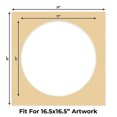 thumbnail image 2 of Beige Picture Frame Mat for 21x21 Frames - Circle Opening for 17x17 Photos - 50 Mats, 2 of 7