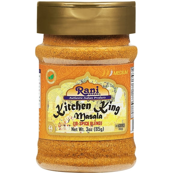 Rani Kitchen King Masala (20-Spice Curry blend) 3oz (85g) PET Jar ~ All Natural | Vegan | No Colors | Gluten Friendly | NON-GMO | Kosher | Indian Origin