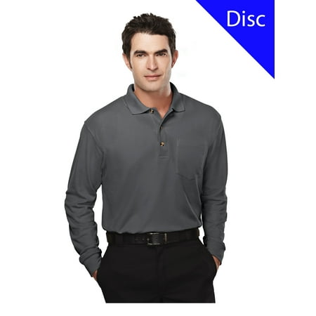 - TM Men's 60/40 Pique Long Sleeve Pocketed Golf Shirt.