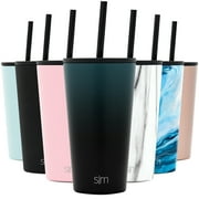 Simple Modern 16 oz Classic Tumbler with Straw & Flip Lid - 18/8 Stainless Steel Water Bottle Ombre: Moonlight