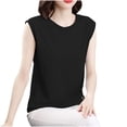thumbnail image 2 of Fengqque Womens Tank Tops Summer Crew Neck Sleeveless Top Loose Fit Basic Solid Color Womens Camisole Black XXXXL(XXXXL), 2 of 9