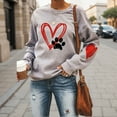 thumbnail image 2 of Arlun Womens Dog Mama Sweatshirts Dog Paw Printed Love Heart Graphics Long Sleeve Crewneck Pullovers Soft Comfortable Loose Thin Casual Hoodless Tops Grey XXL, 2 of 4