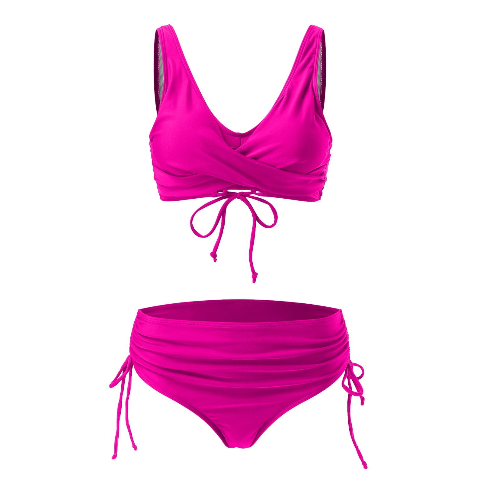 Aayomet 2023 Women Bikini Set Solid Corlor Sleeveless Two Piece Beach Wear  Hot Swimwears Juniors Bathing Suits,Blue Medium