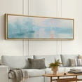 thumbnail image 2 of Large Framed Canvas Print Monet-Inspired Misty Harbor Sunrise ImpressionistWall Art Decorative Ready to Hang Painting for Living room Bedroom 60x20 inches Natural Frame, 2 of 7
