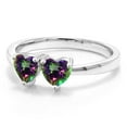 thumbnail image 2 of Gem Stone King 1.20 Ct Heart Shape Green Mystic Topaz 925 Sterling Silver Ring (Size 5), 2 of 6