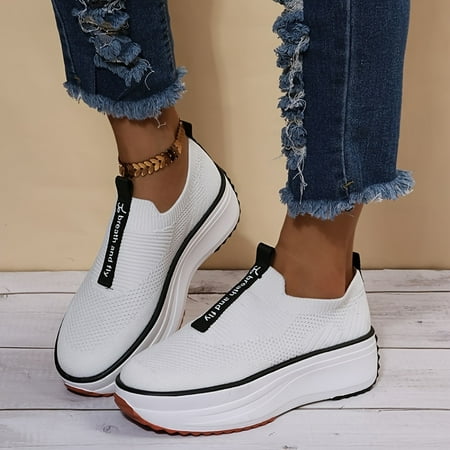 

Women‘s Thick Bottom Loafer Sneakers Casual Mesh Breathable Slip On Shoes Women‘s Footwear