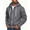 thumbnail image 5 of BVOFAR Mens Zip up Hoodie Casual Hooded Sweatshirt Long Sleeve Jacket Loose Fit Drawstring Athletic Jackets Dark Gray M, 5 of 7