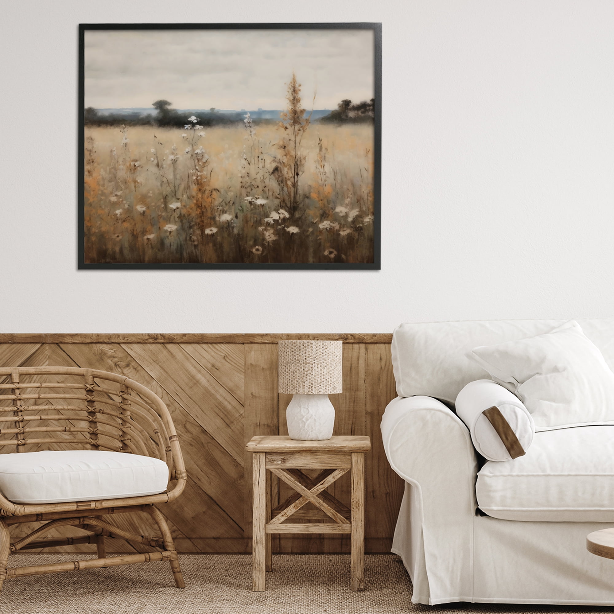 Stupell Industries Country Wildflowers in Misty Meadow Black Framed Giclee Art, design by Creative Studio