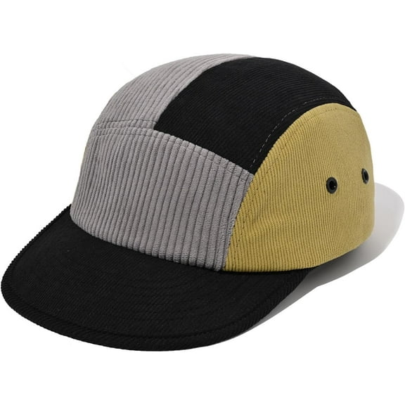 Zhengup Corduroy 5 Panel Hat Casual Color Matching Baseball Caps Dad Hats Vintage Flat Bill Cap Hip Hop Trucker Snapback Hats