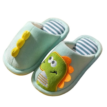 

Yammkia Boys Girls Fuzzy House Slippers Open Toe Home Slides for Kids Indoor Outdoor Warm Shoes for 4.5-5 Years Light Green