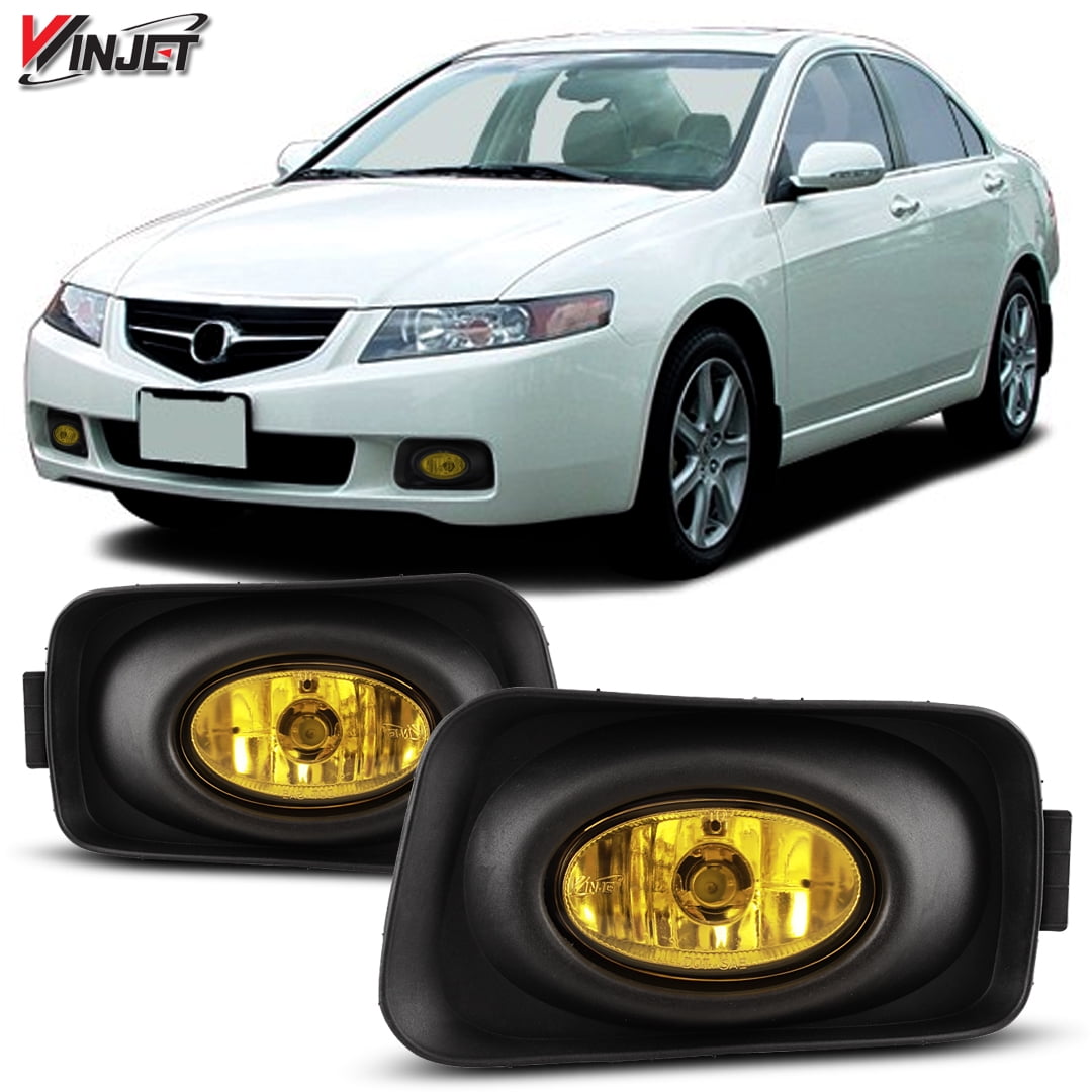 For 2003-2006 Acura TSX Yellow Lens Fog Lights Driver Passenger Driving Lamps 