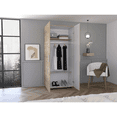 thumbnail image 3 of Closet Armario Organizador con Tubo para Colgar Ropa y 3 Entrepaños Color Café Claro y Blanco | Excelsior, 3 of 6