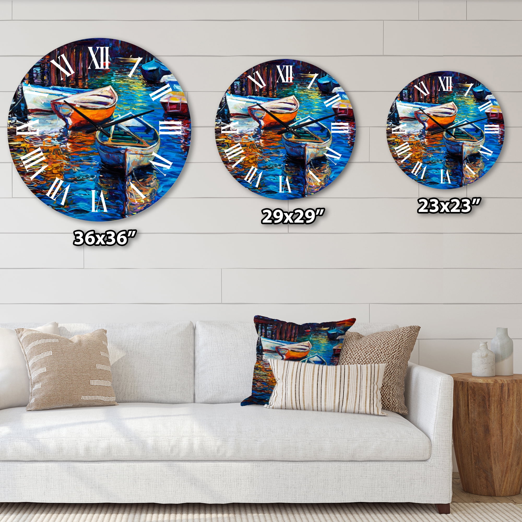 Designart 1 in Quartz Coastal Wall Clock