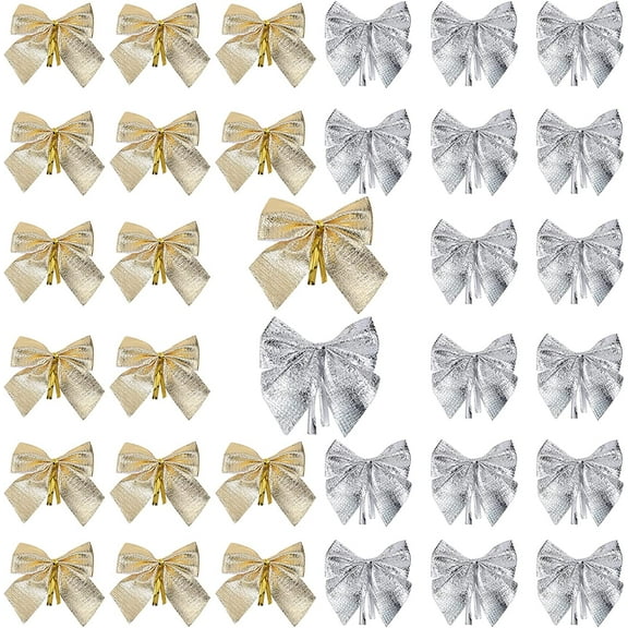 96pcs 2" Christmas Tree Bows Twist Tie Bows Ribbon Hair Bows Ornaments DIY