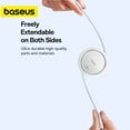 thumbnail image 6 of Baseus USB C Cable 100W Retractable USB C to USB C Fast Charging Cable, 3.3ft Type C Charger Cable 4-Stage Length , White, 6 of 10