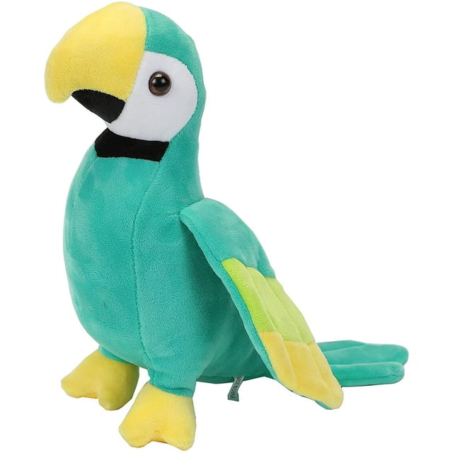 Lindo animal de peluche de loro guacamayo, juguete de peluche de pájaro verde, muñeca de peluche de loro suave, regalo para niños, niños, niñas, bebé, decoración creativa de peluche de pájaro loro, 10.0 in Sincero Electrónica