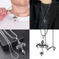thumbnail image 2 of Handmade Necklace with Flame Crucifix Pendant Clavicle Chain Stylish Men's Accessory Music Festival Jewelry, 2 of 8