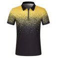 thumbnail image 4 of Huresd Mens Polo Shirts Quarter Zipper Breathable Shirts for Men Fashion Collared Short Sleeve Shirt Yellow XL, 4 of 9