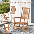 thumbnail image 6 of Costway Wood Folding Square Table & 2pcs Rocking Chair Set with Slatted Seat & Tabletop, 6 of 8