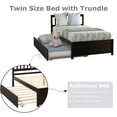 thumbnail image 4 of Twin Size Trundle Bed Frame, Wood Platform Bed for Boys Girls, Modern Twin Bed Frame with Wood Slat Support, Heavy Duty Mattress Foundation, Easy Assembly, 4 of 10