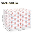thumbnail image 5 of Yayeee Collapsible Storage Bin with Lid Fabric Closet Decorative Basket with Handles, Blue Stripes Lobster Pattern, 5 of 7