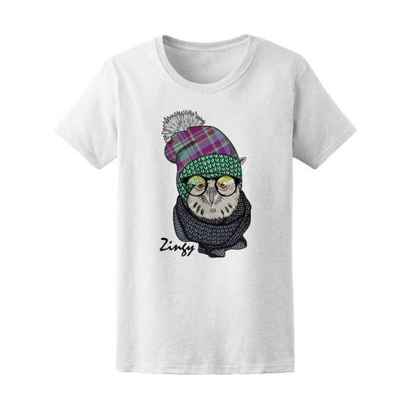 Owl With Glasses Dressed Owl Tee Women's -Image by Shutterstock