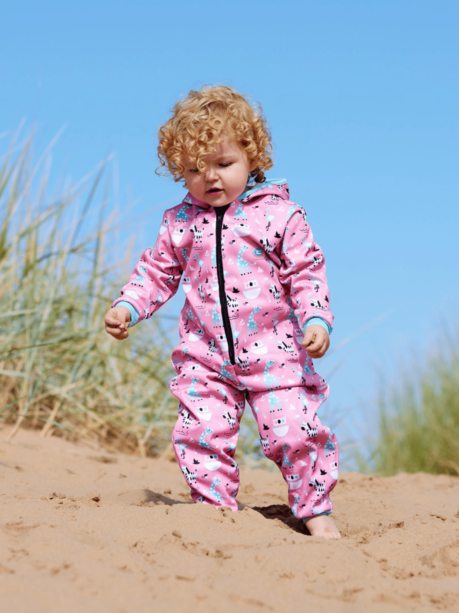 Splash About Girl's After Swimming Waterproof Onesie, Nina's Ark 6-12 Months